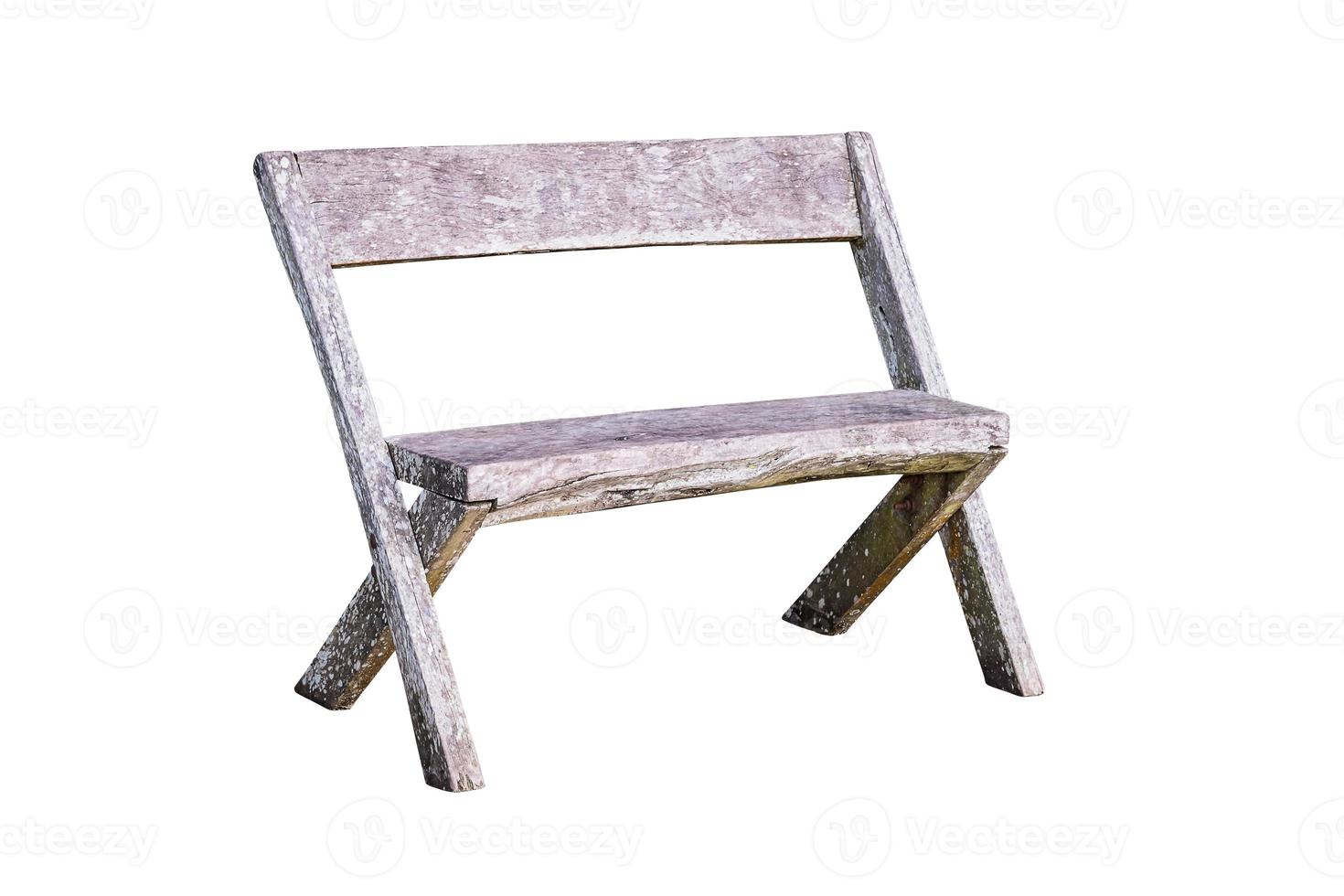 Old wooden bench isolated. photo