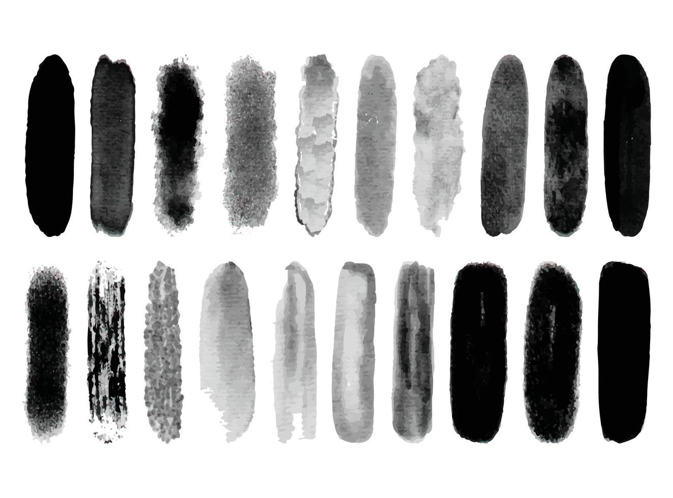 Black set paint, ink brush, brush strokes, brushes collection brush stroke paint boxes white background vector
