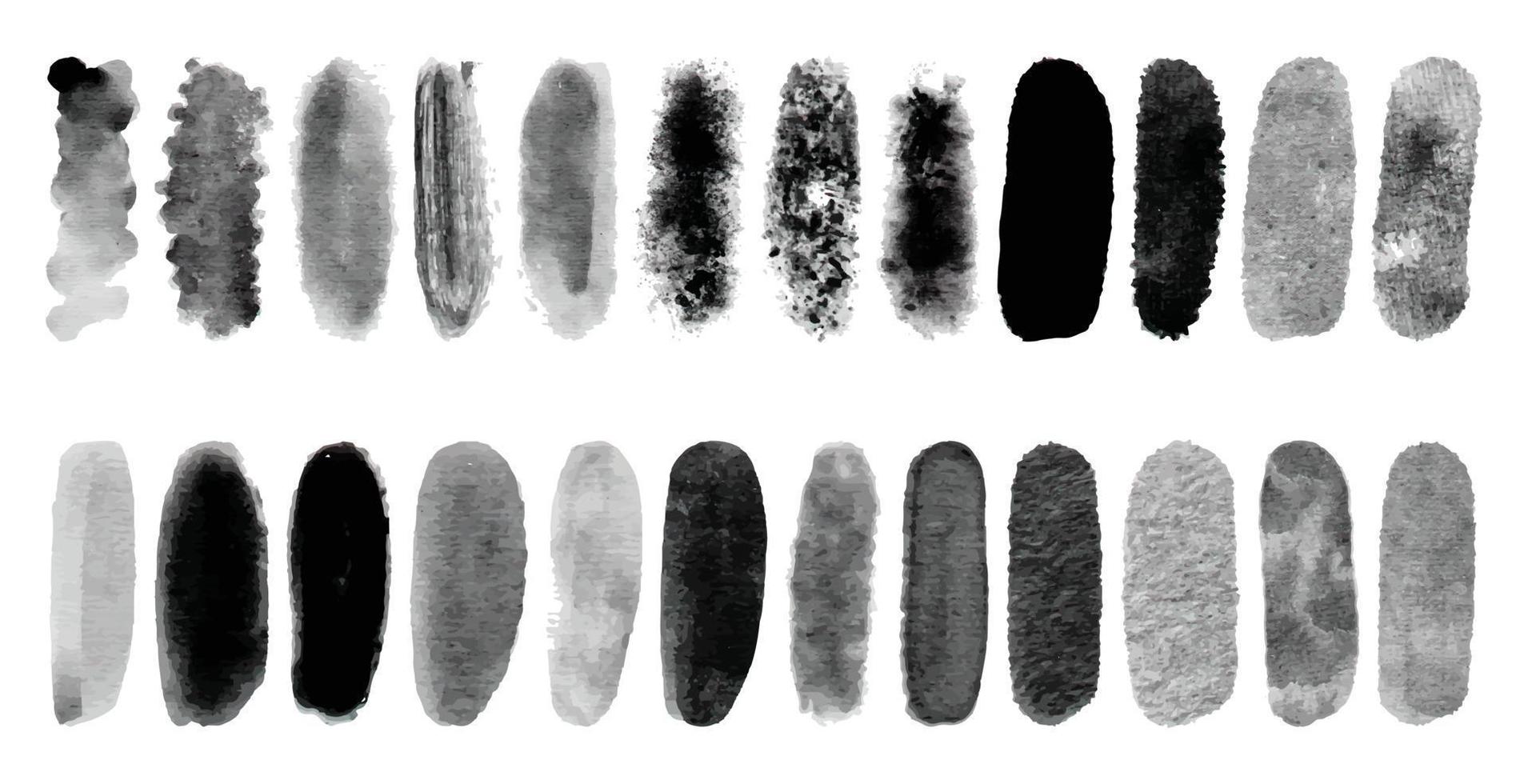 Black set paint, ink brush, brush strokes, brushes collection brush stroke paint boxes white background vector