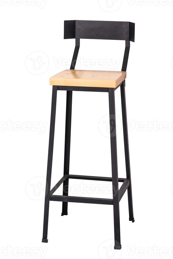 Wooden steel legs simplistic bar chair. photo