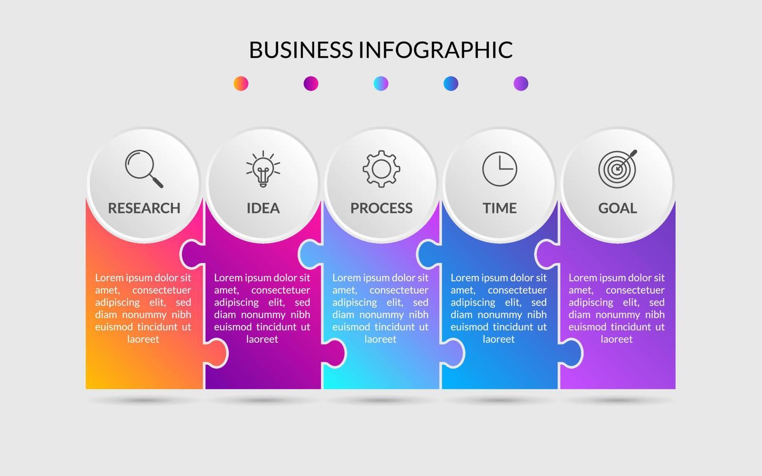 plantilla de infografía empresarial con icono. línea de tiempo infográfica 5 pasos u opción. vector