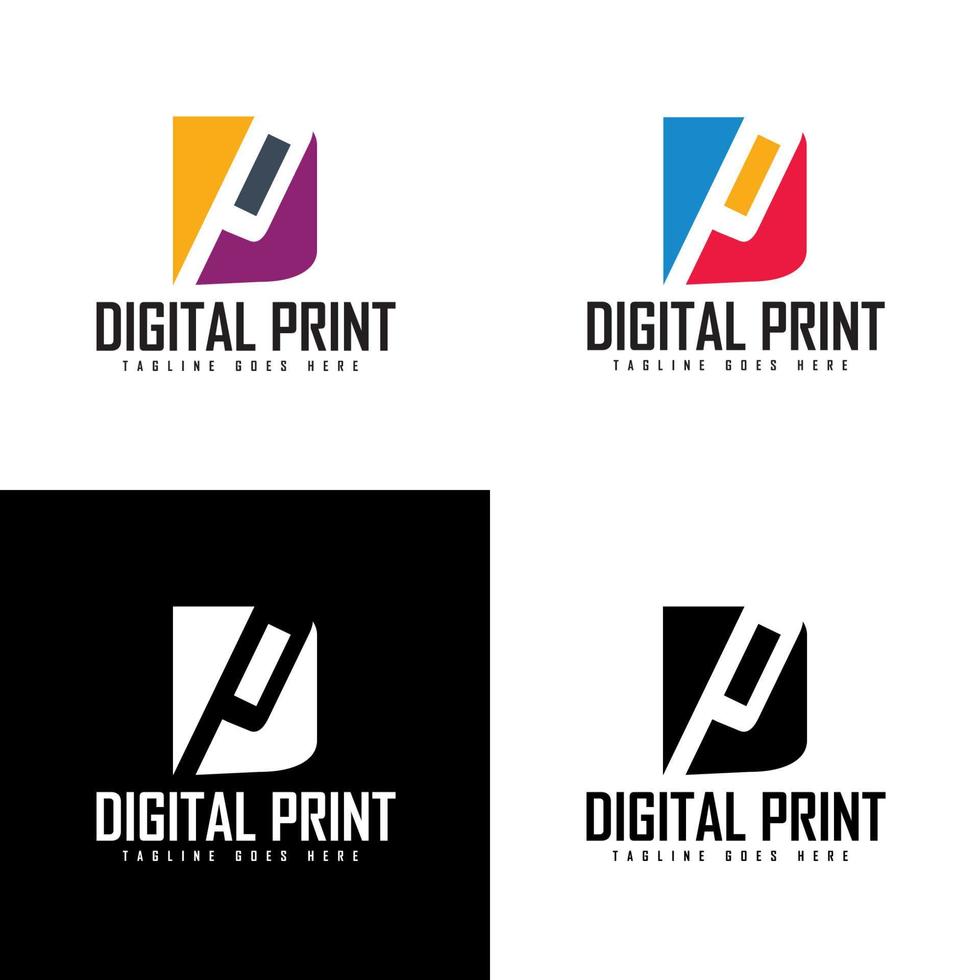 Digital printing logo vector