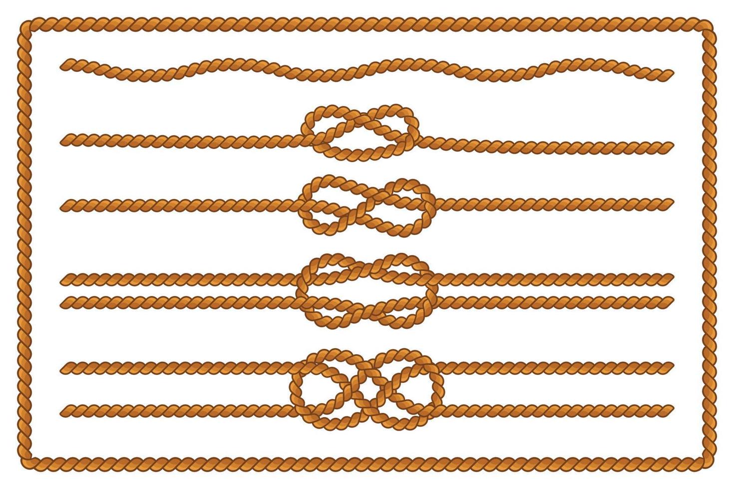 conjunto de diseño de nudo de cuerda vector
