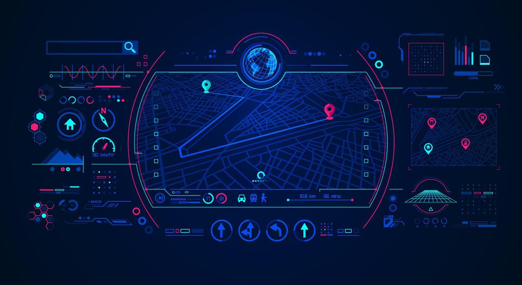 gps graphic interface vector