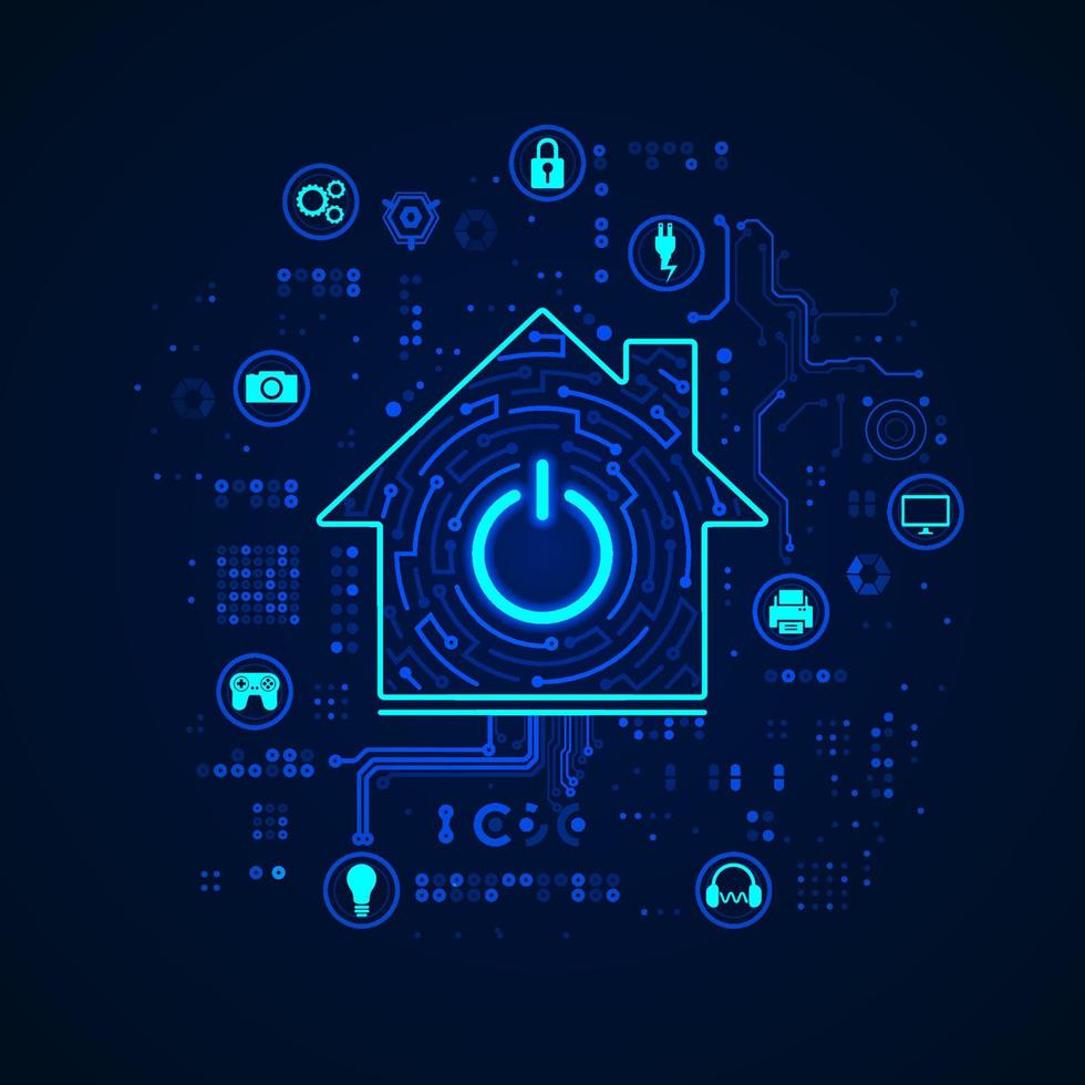 electronic smart home vector