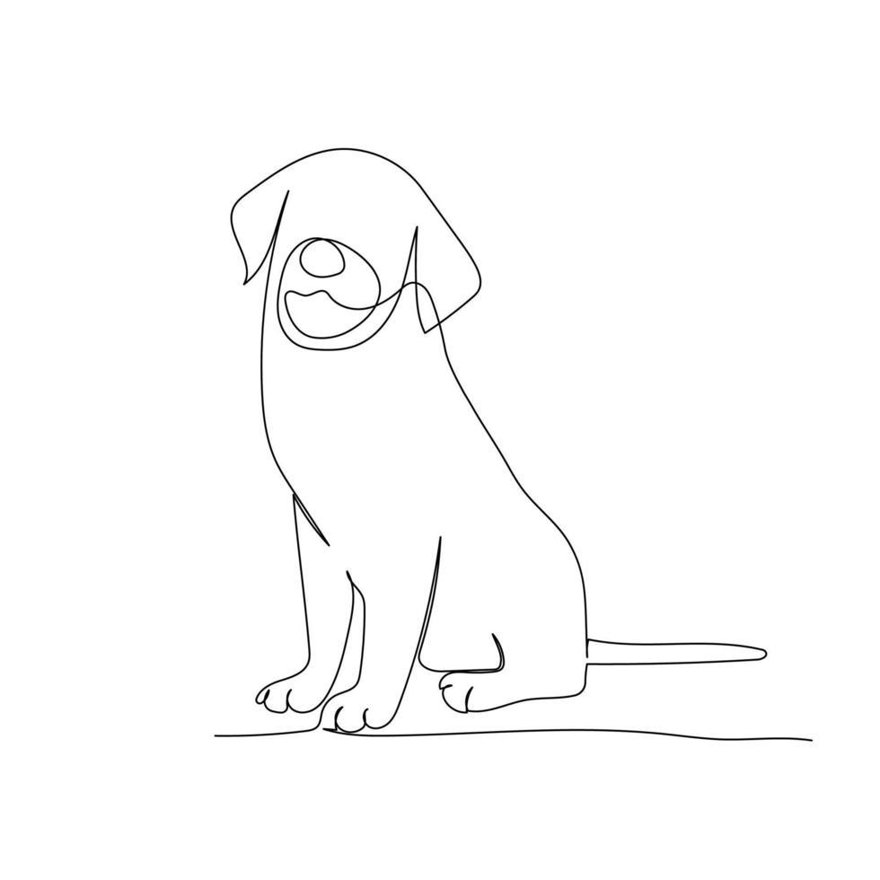 Continuous line drawing of a cute dog. Minimalism art. vector