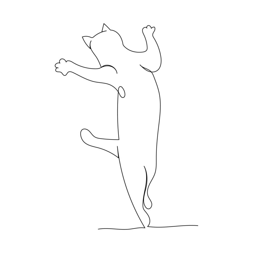 dibujo de línea continua de un lindo gato. arte minimalista. vector