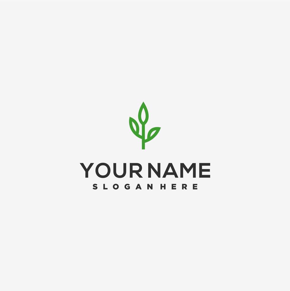 Nature logo leaf simple logo design, icon leaf vector