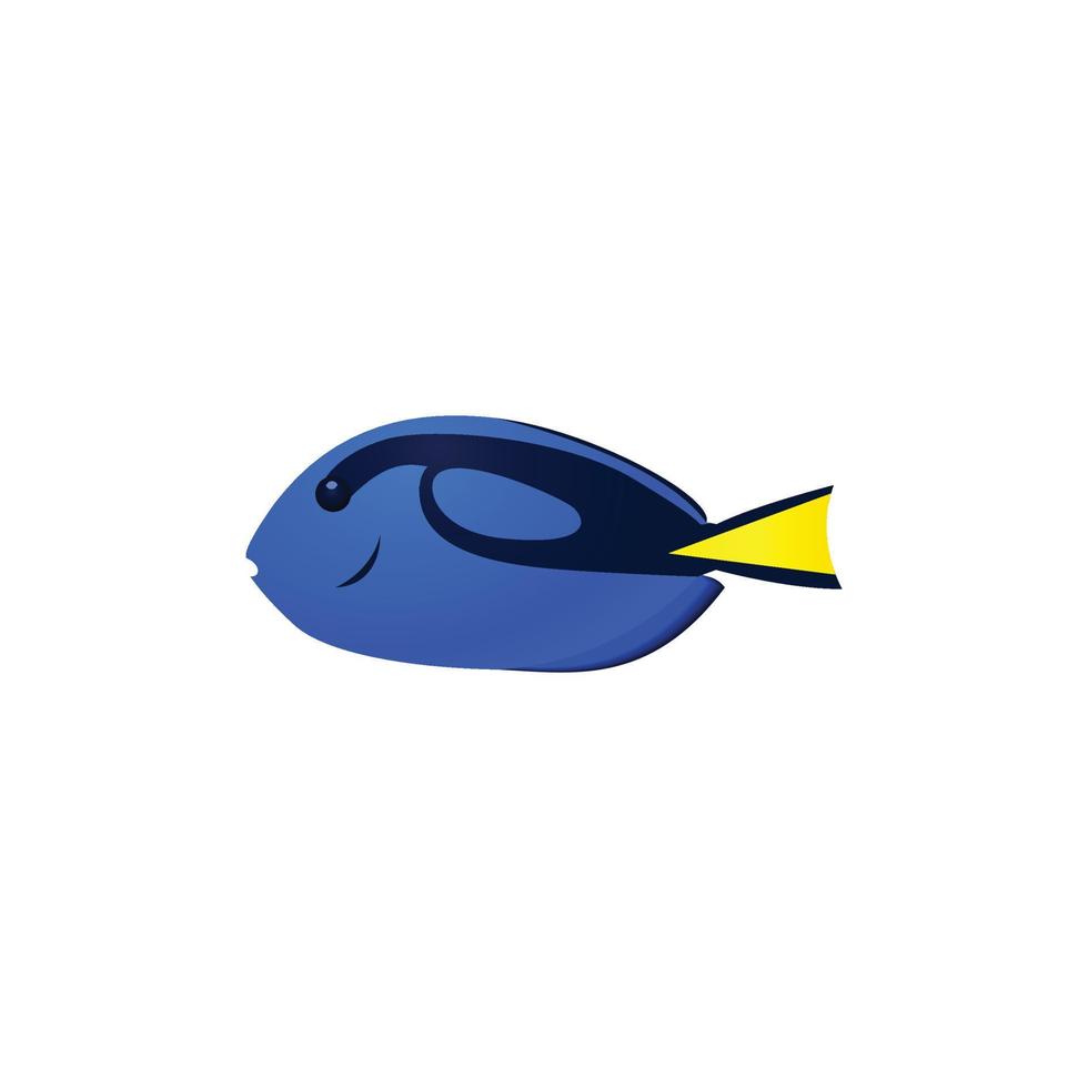 Blue tang fish simple vector design