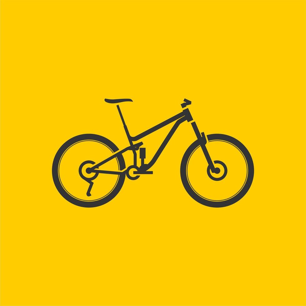 Mountain bike simple vector silhouette
