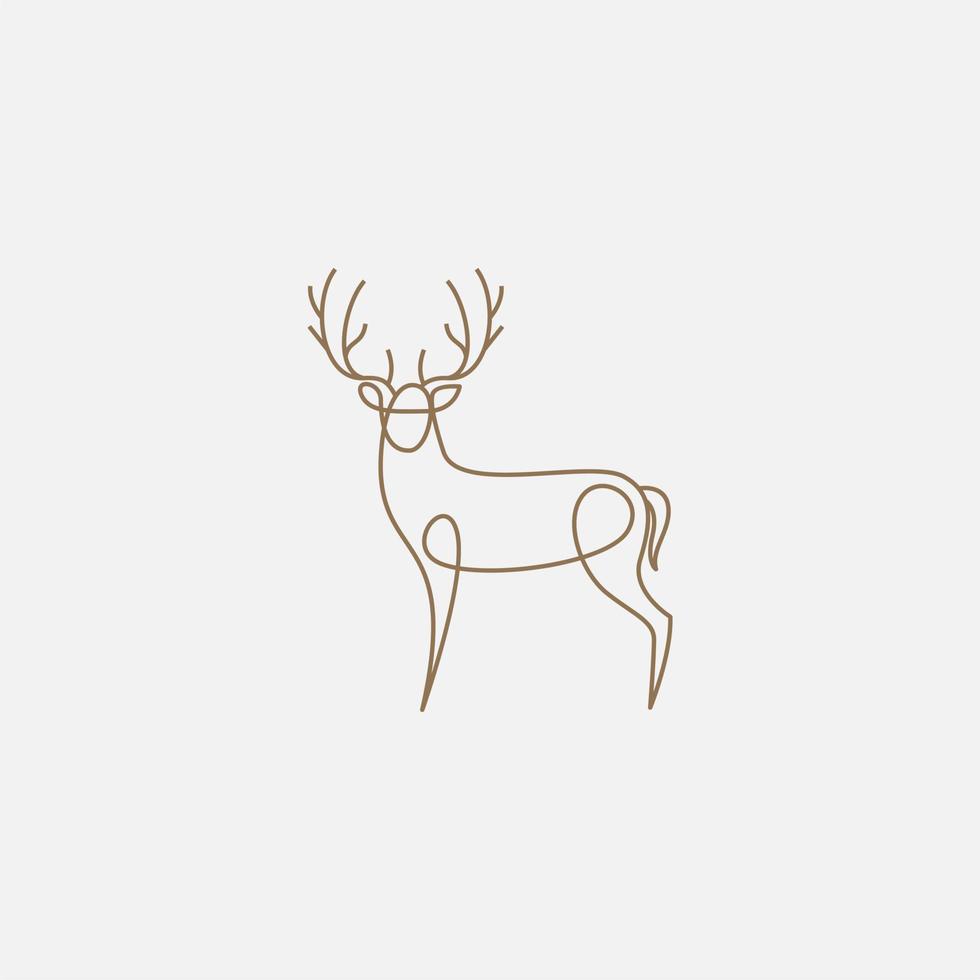 Deer simple vector line art