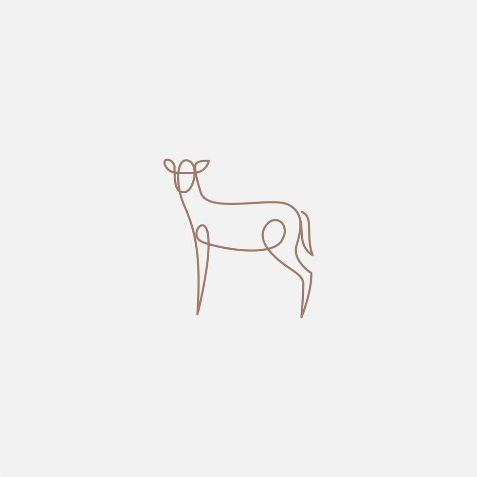 Deer simple vector line art