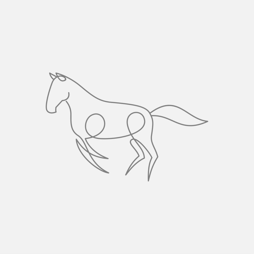 Horse simple vector line art