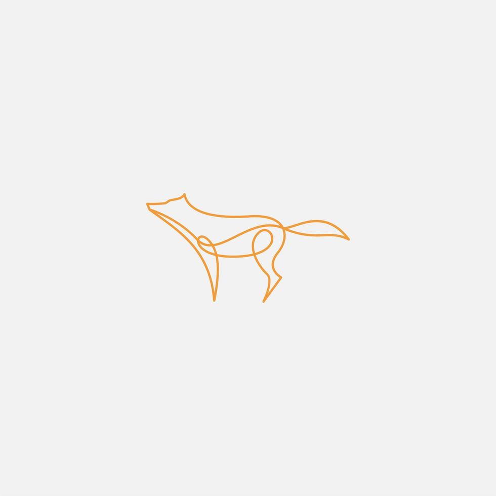 arte de línea de vector simple zorro