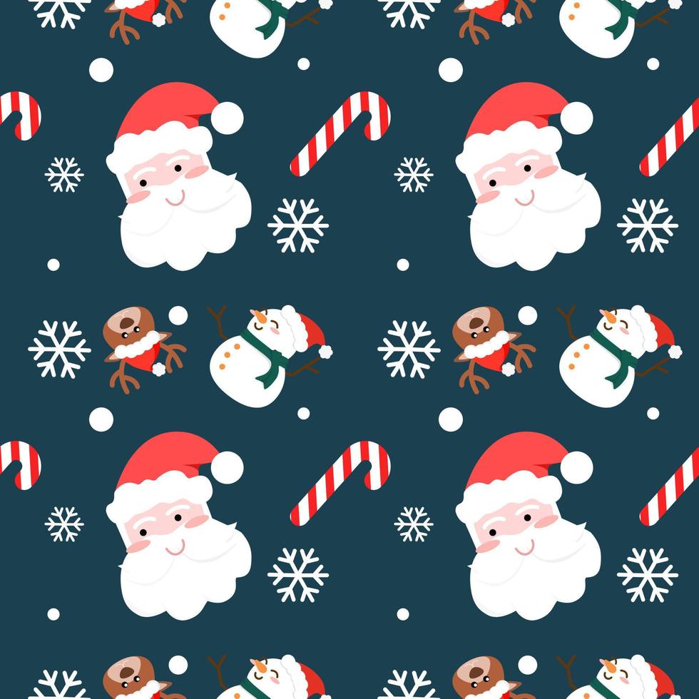 Seamless pattern of Santa Claus vector