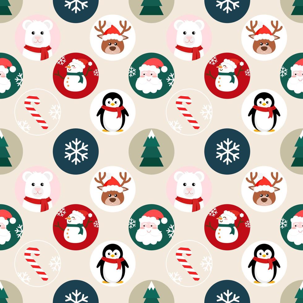 seamless, patrón, de, navidad, decoración vector