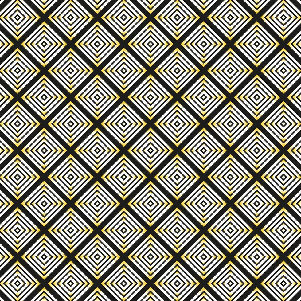 seamless golden square geometric pattern with chinese style in black background vector