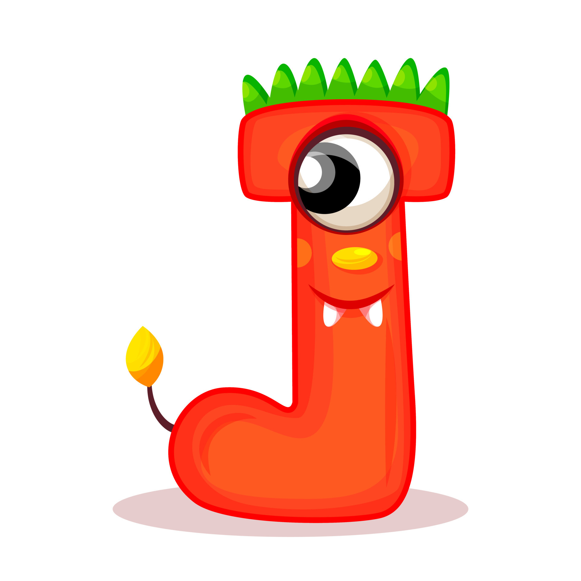 J, Cute Monster. English alphabet with funny monsters. Set of Monster