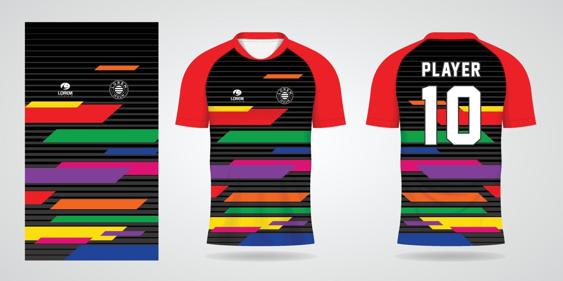 colorful football jersey sport design template vector