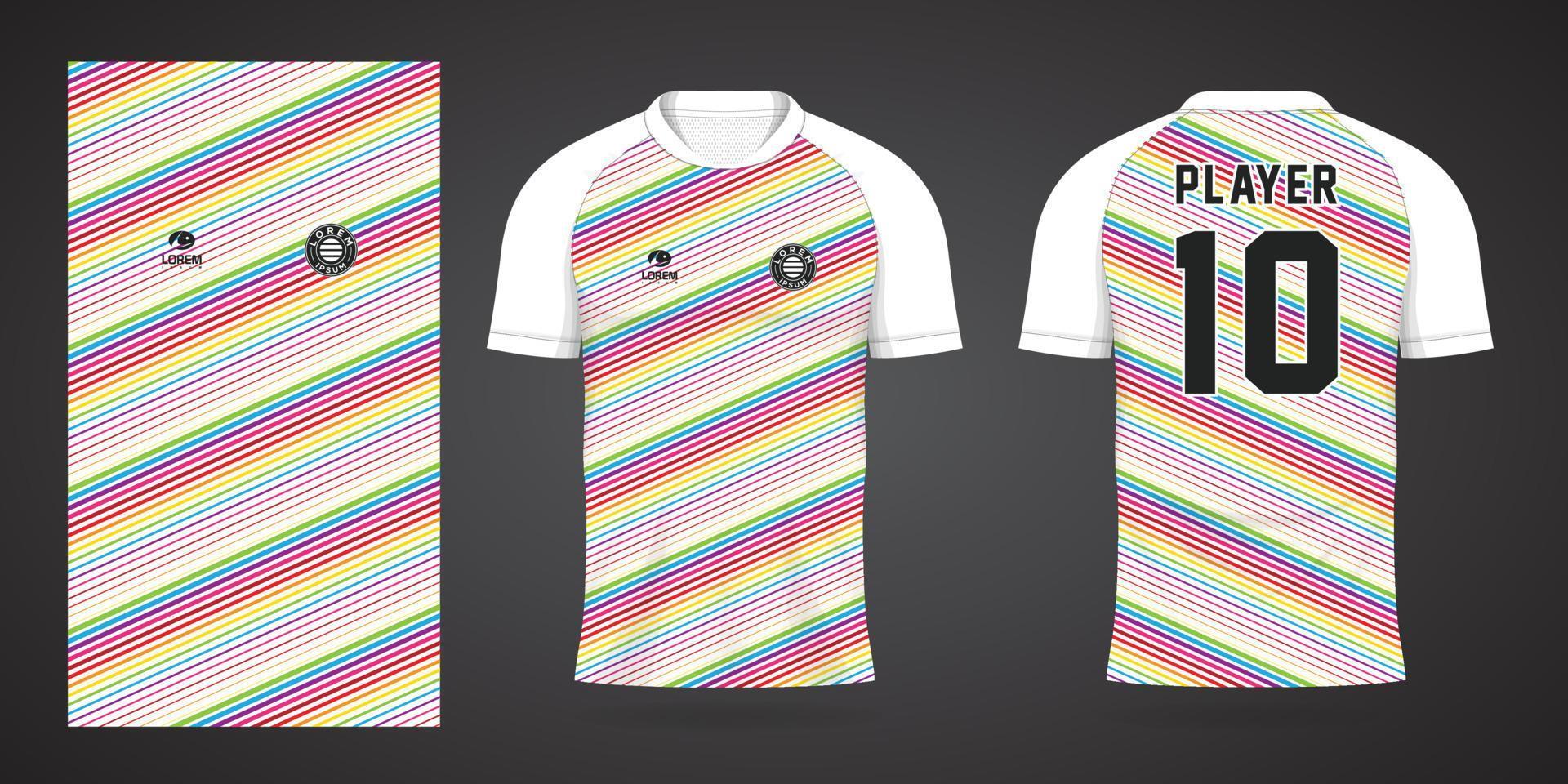 plantilla de diseño de deporte de camiseta de fútbol colorido vector