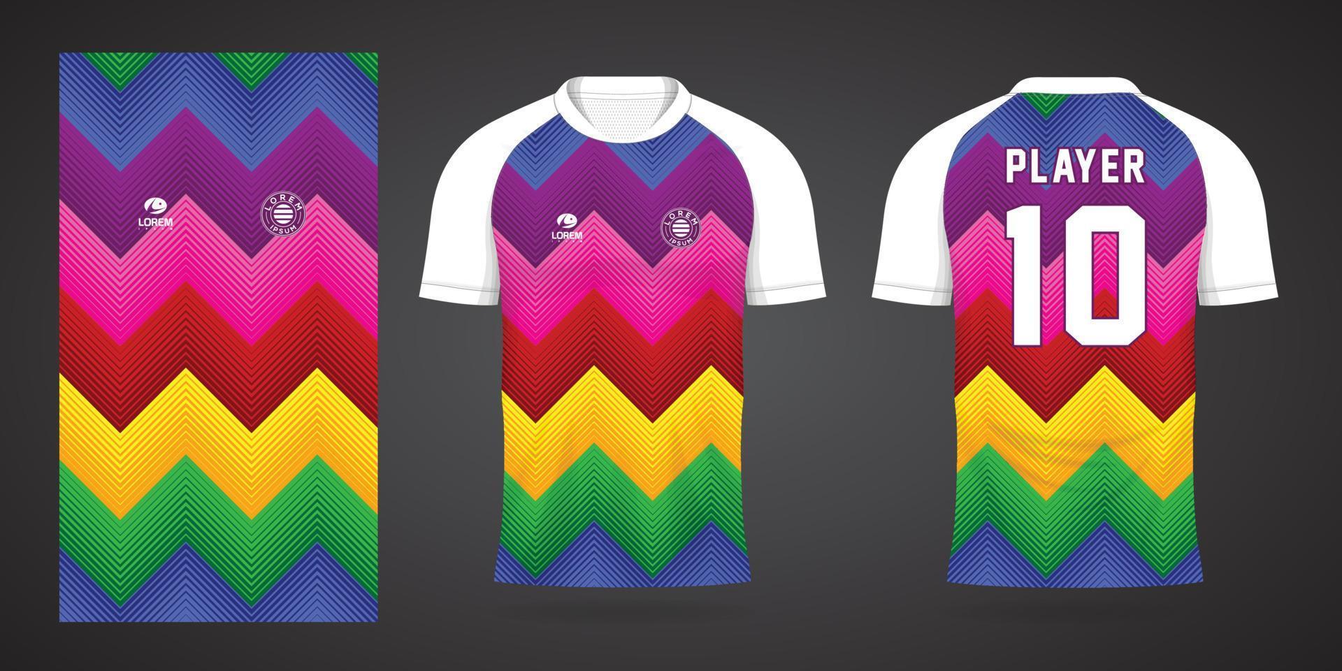 plantilla de diseño de deporte de camiseta de fútbol colorido vector