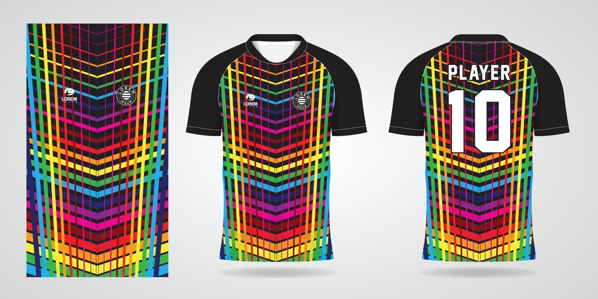 colorful football jersey sport design template vector