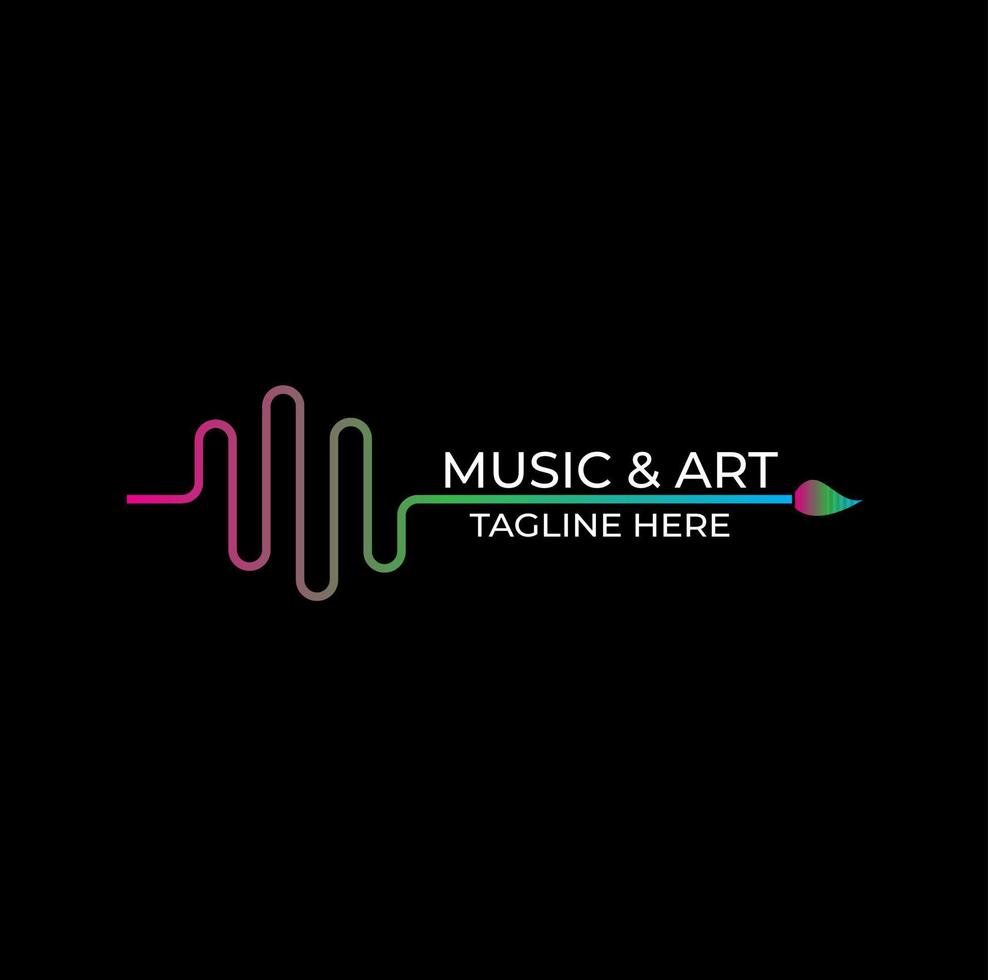 música y arte limpio moderno logo pro vector