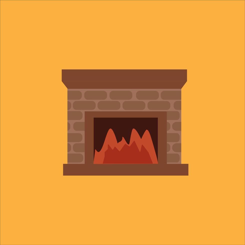 wood stove for burning and heating in winter vector