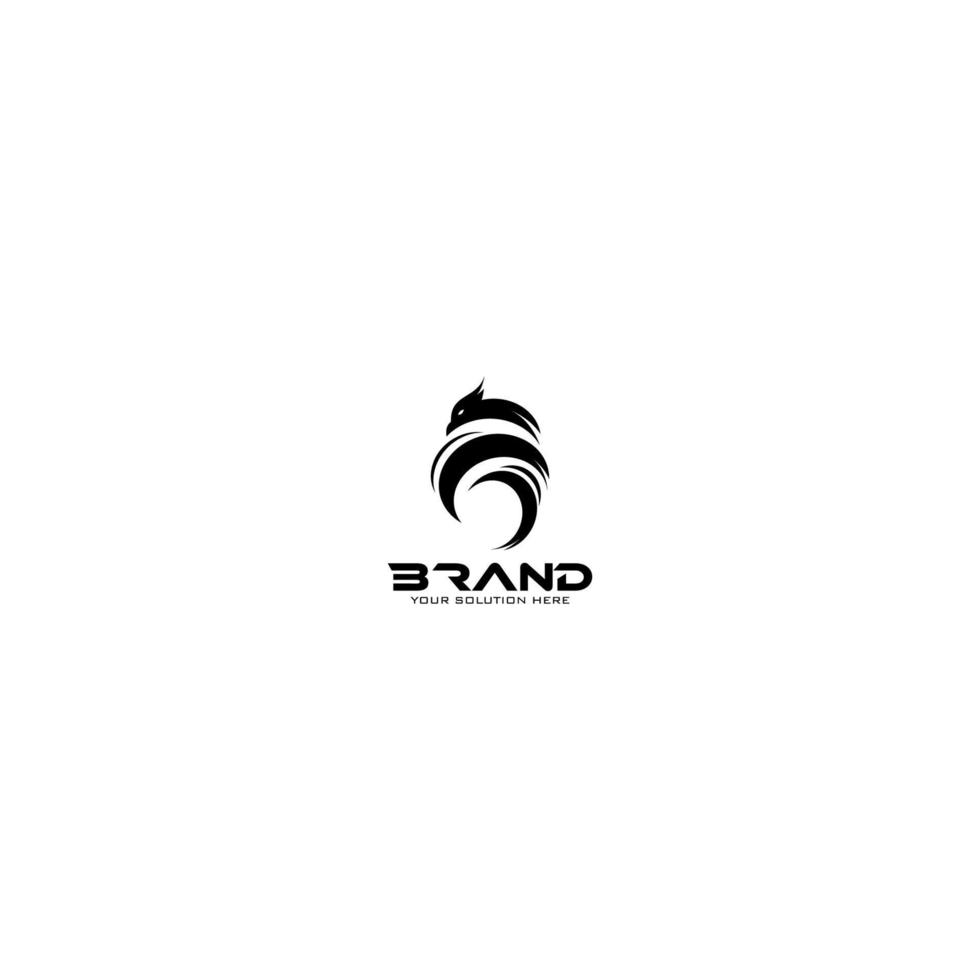 The eagle or dragon logo is circular in a vertical direction. Unique and modern logo vector