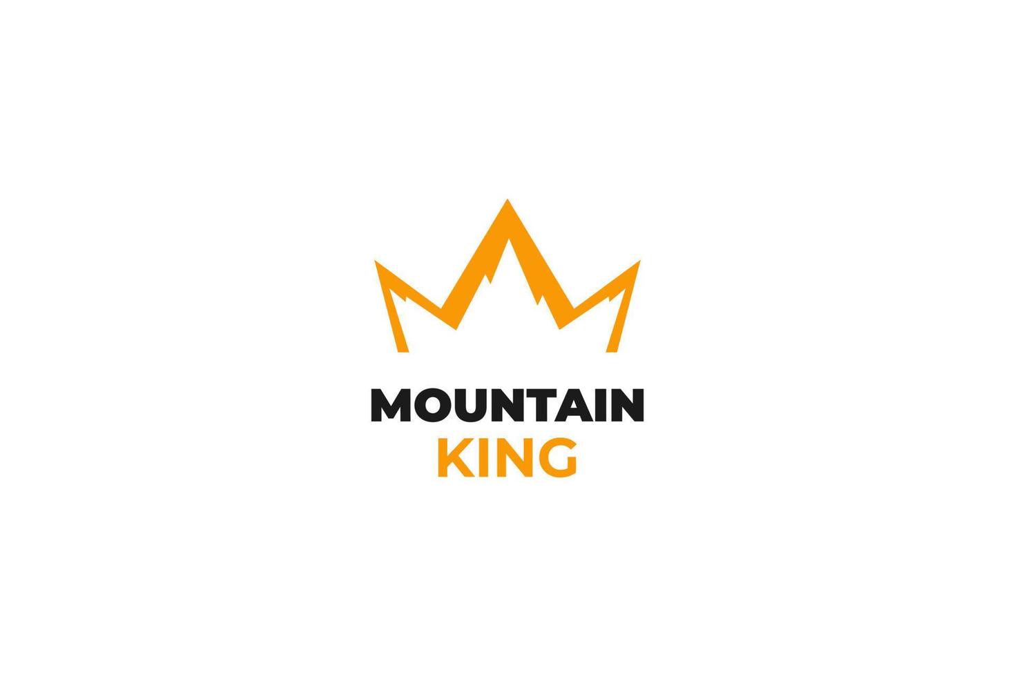 Flat mountain king logo design vector illustration idea