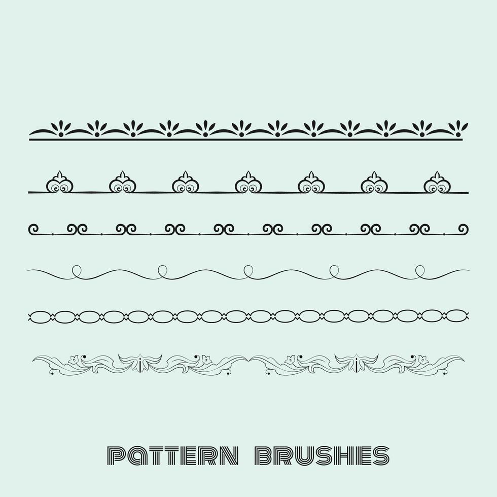 decorative pattern brushes borders frame vector