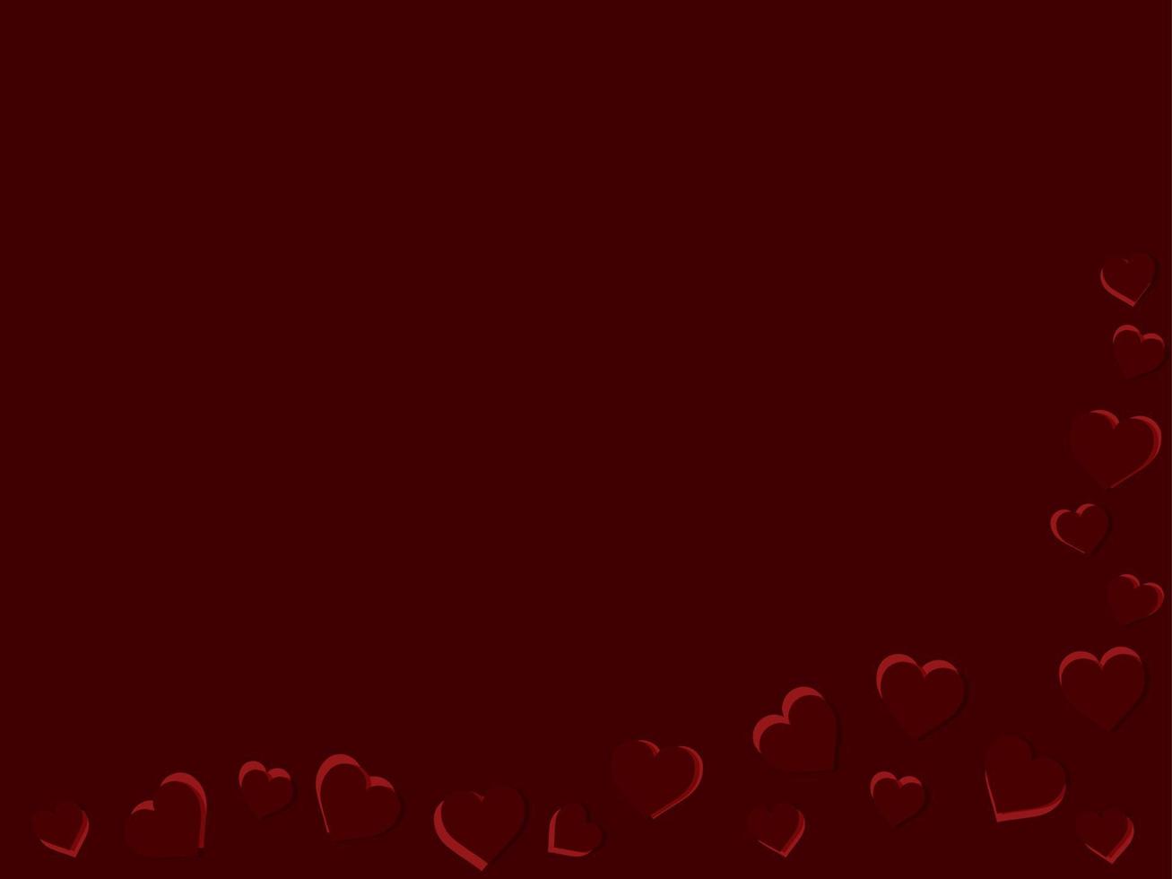 Dark red layered heart pattern background vector illustration