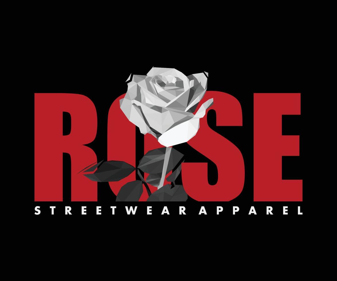 Aesthetic illustration of rose flower t shirt design, vector graphic, typographic poster or tshirts street wear and Urban style