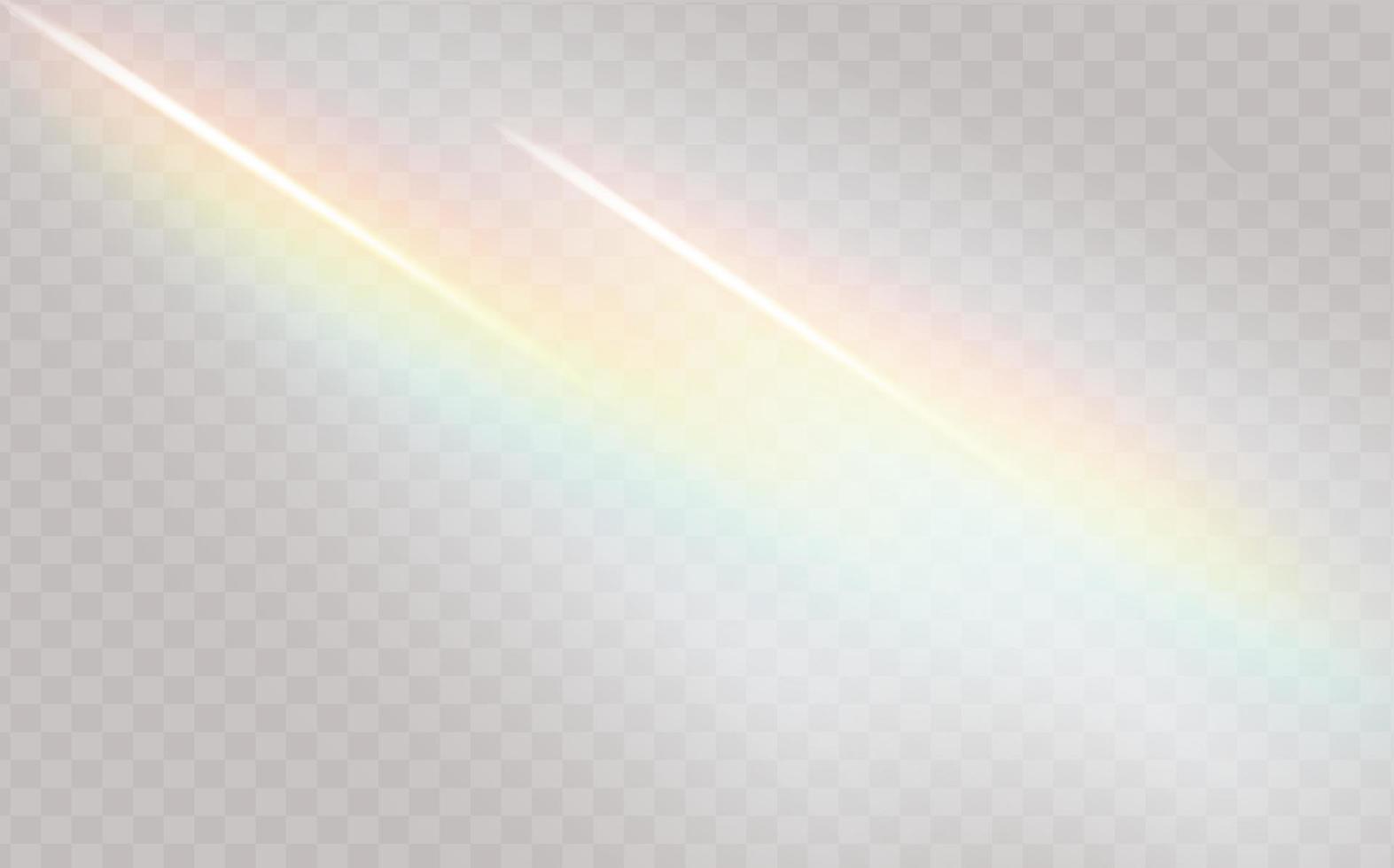 Rainbow highlights on a black background.Glare or reflection from water and glass.Glittering  particles for social media backgrounds, product presentations, photo shots. vector