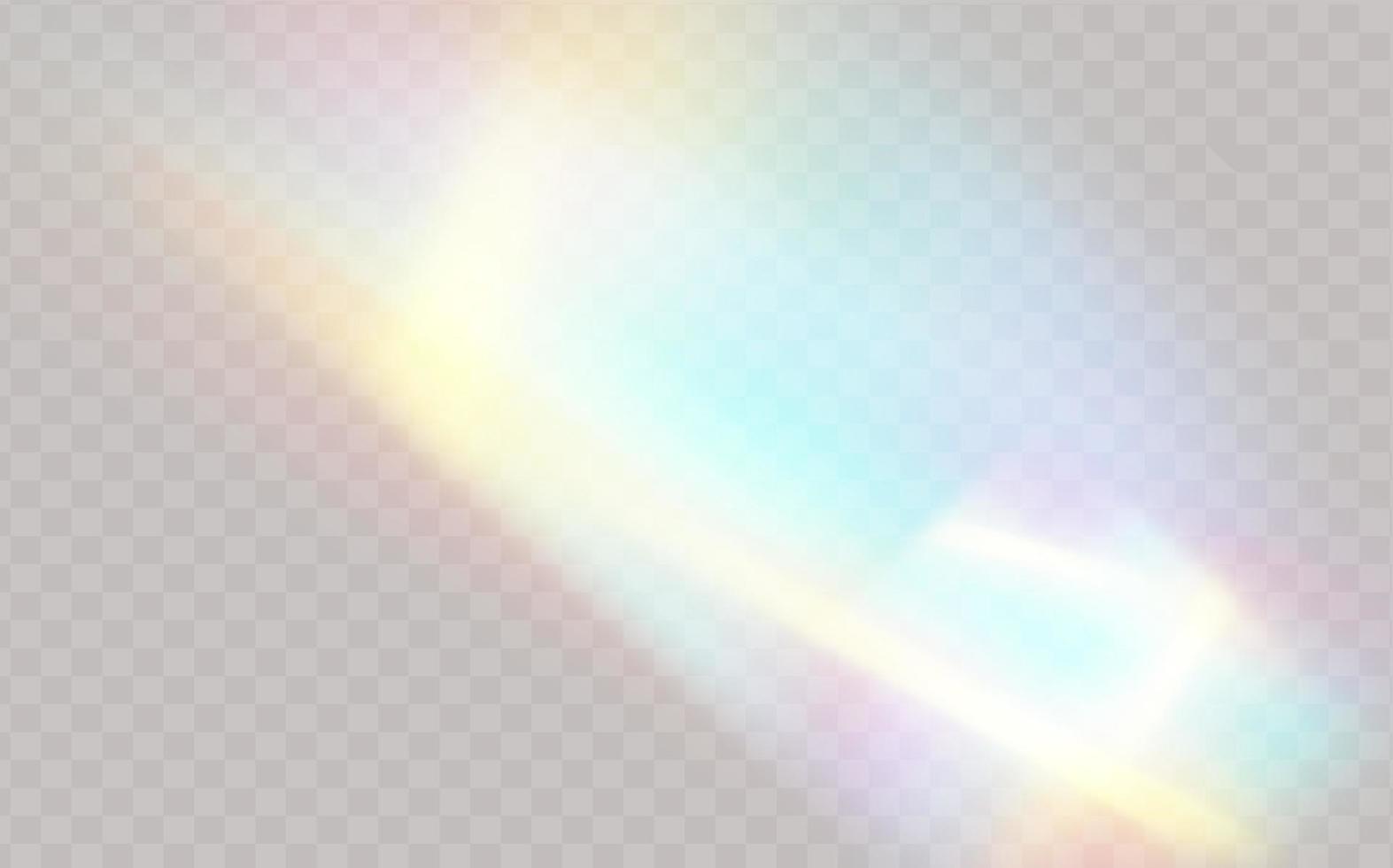 Rainbow highlights on a black background.Glare or reflection from water and glass.Glittering  particles for social media backgrounds, product presentations, photo shots. vector