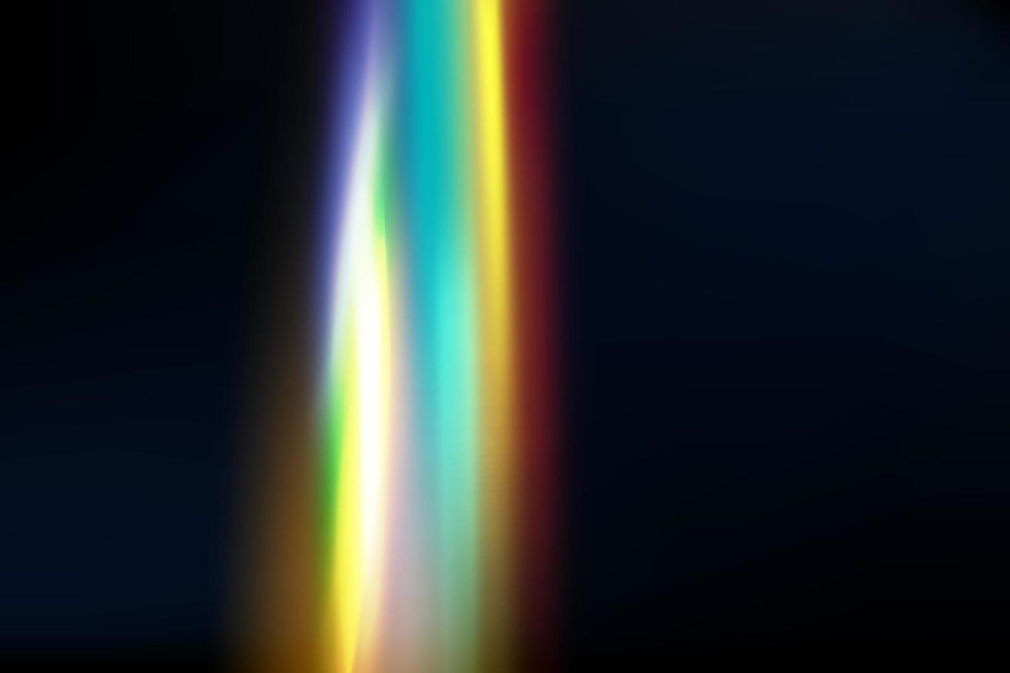 reflejos del arco iris sobre un fondo negro.deslumbramiento o reflejo del agua y el vidrio.partículas brillantes para fondos de medios sociales, presentaciones de productos, tomas de fotos. vector