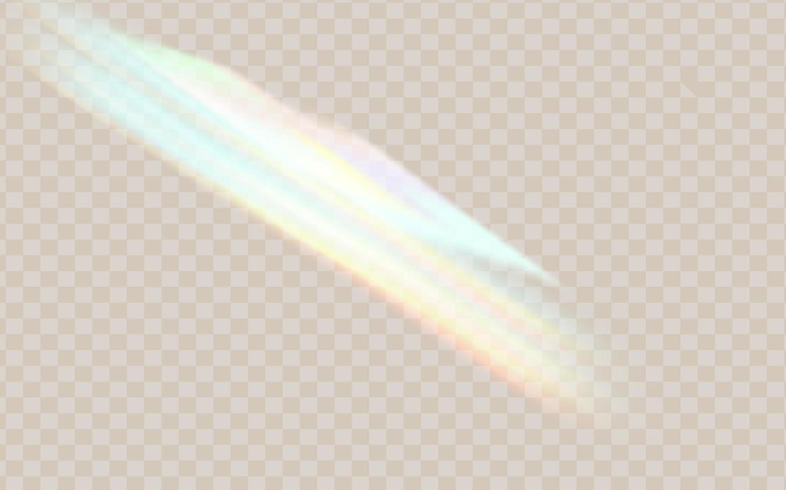 Rainbow highlights on a black background.Glare or reflection from water and glass.Glittering  particles for social media backgrounds, product presentations, photo shots. vector