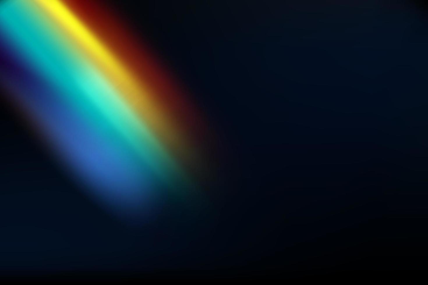 Rainbow highlights on a black background.Glare or reflection from water and glass.Glittering  particles for social media backgrounds, product presentations, photo shots. vector