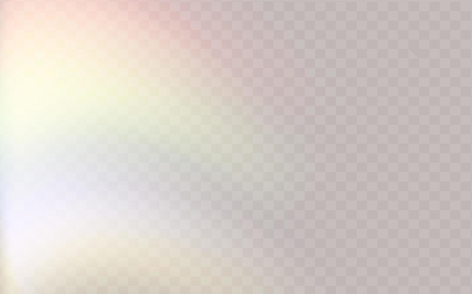 Rainbow highlights on a black background.Glare or reflection from water and glass.Glittering  particles for social media backgrounds, product presentations, photo shots. vector