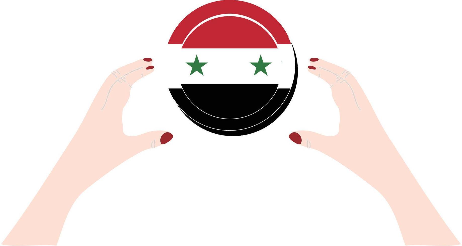 Syria hand drawn flag, Syrian pound hand drawn vector