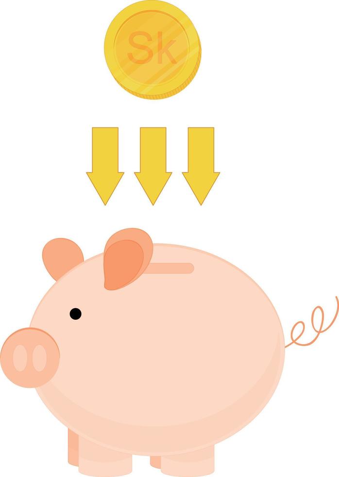 Slovakia hand drawn flag, Slovak koruna hand drawn vector