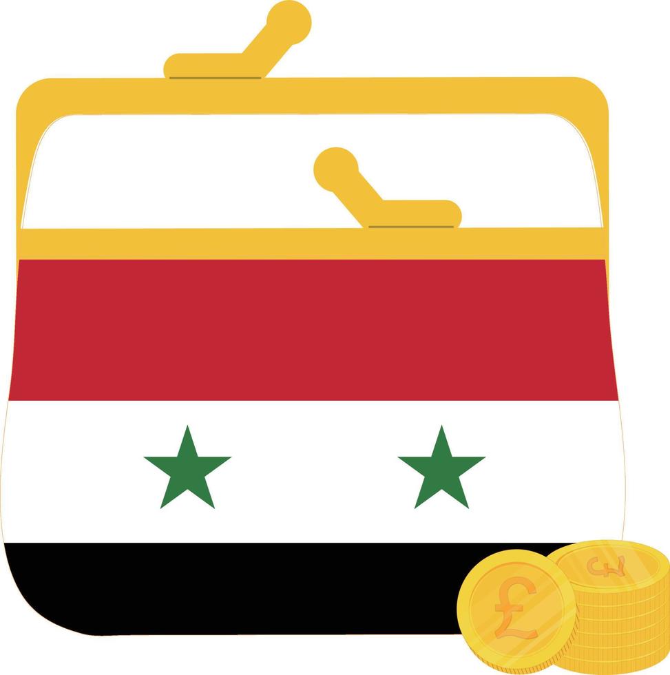Syria hand drawn flag, Syrian pound hand drawn vector