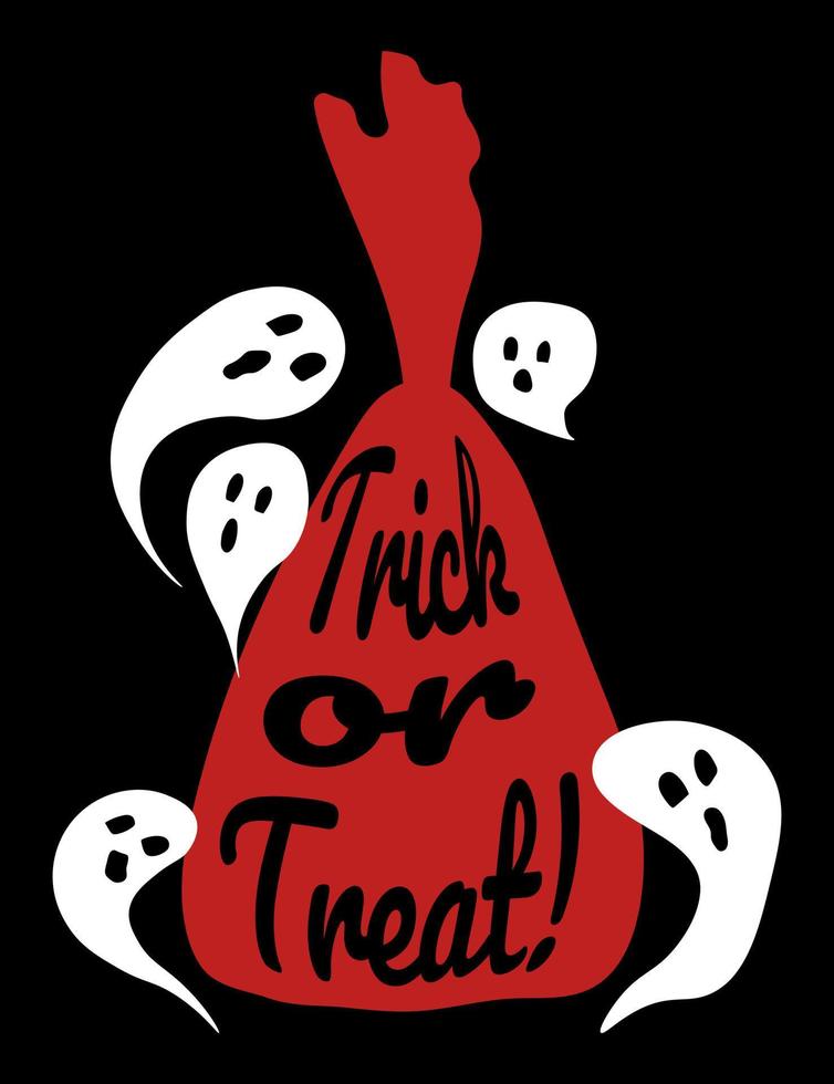 Truco o trato candy tarjeta de Halloween ilustración vectorial vector