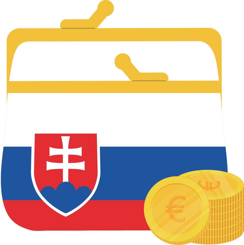 Slovakia hand drawn flag, Slovak koruna hand drawn vector