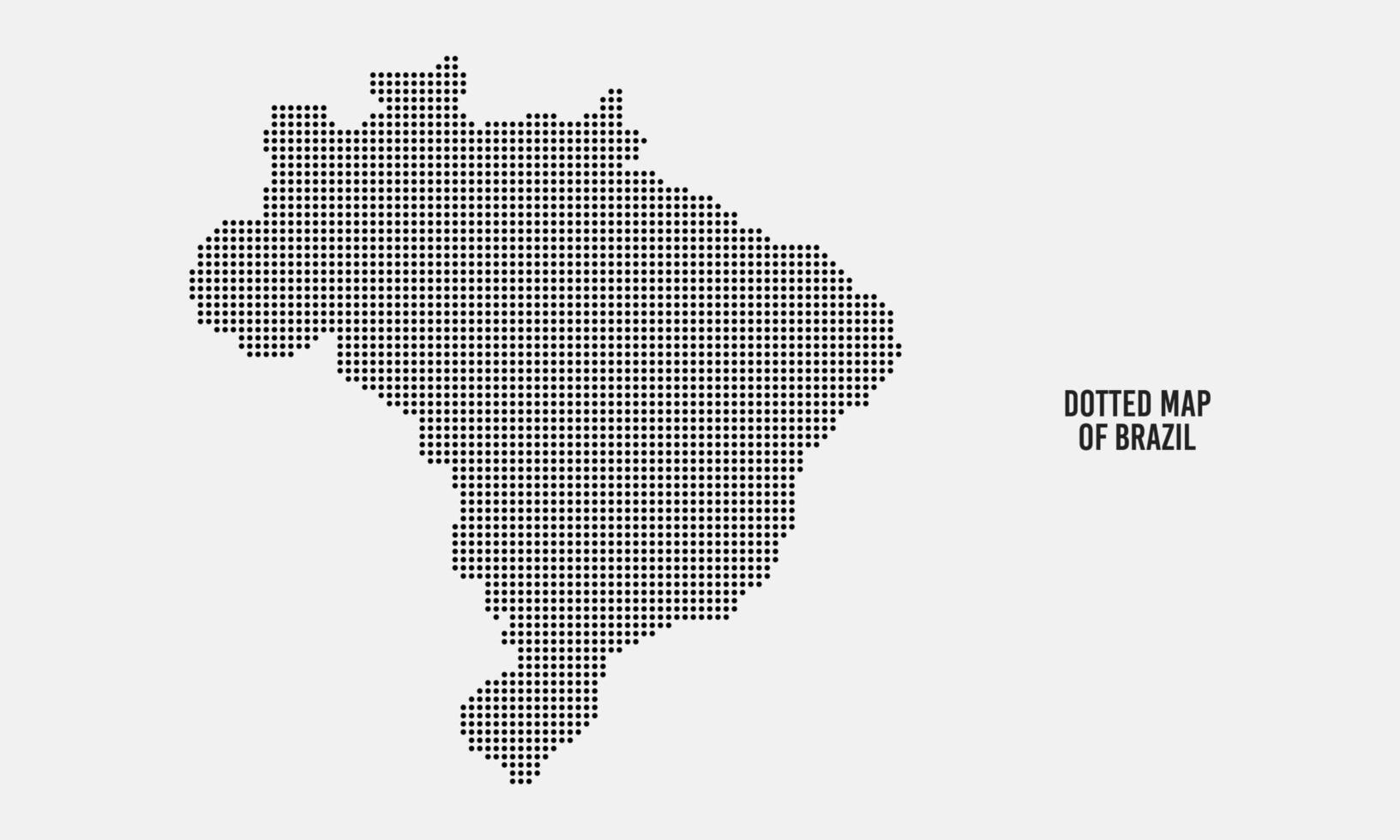 Dotted Map of Brazil Vector Illustration with Light Grey Background