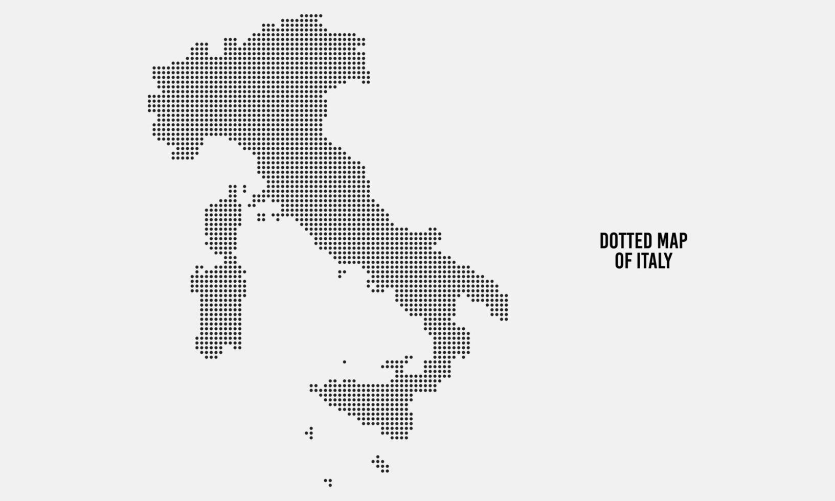 Dotted Map of Italy Vector Illustration with Light Grey Background