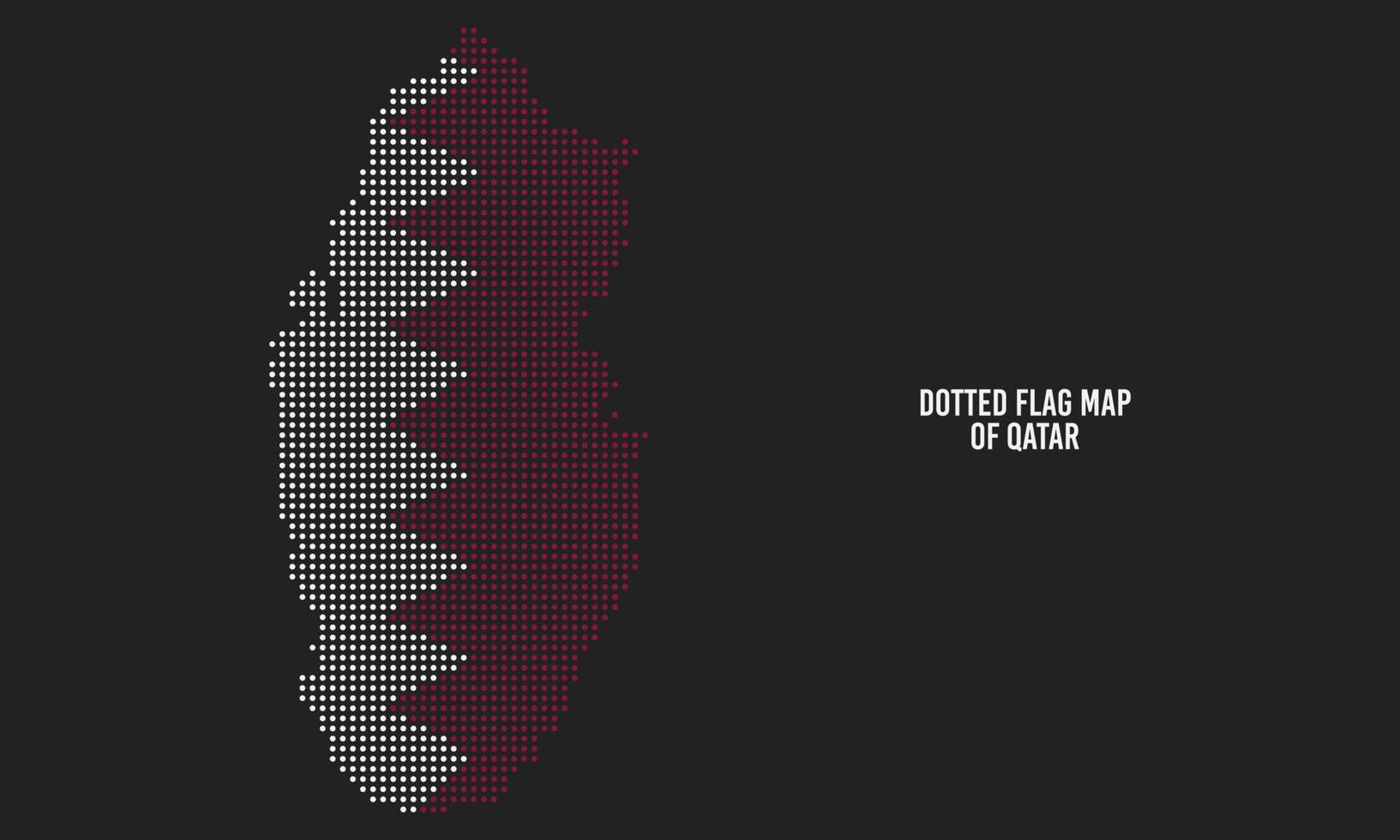 Dotted Flag Map of Qatar Vector Illustration with Light Grey Background
