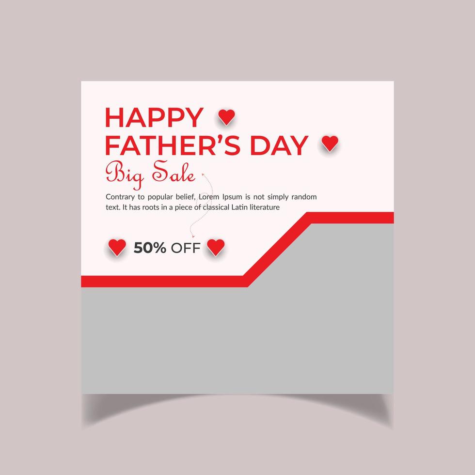 Happy Fathers Day Social Media Post Design template vector