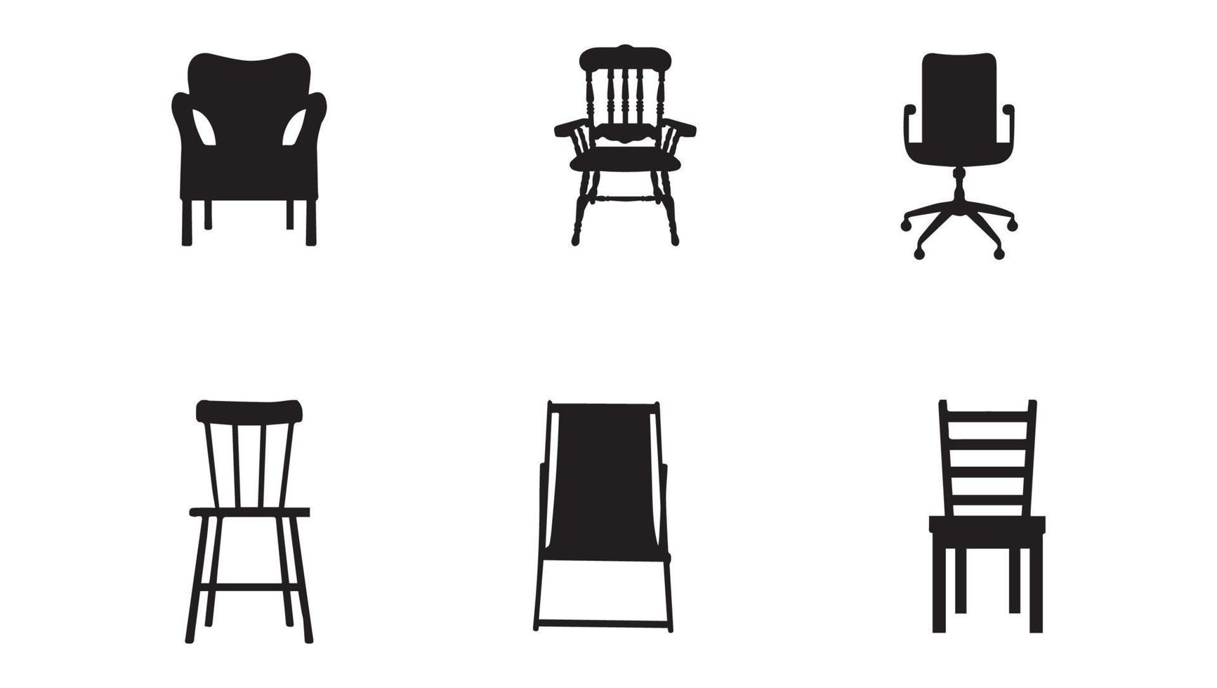 vector collection of chairs, Chairs, Chair, and Seating icons set illustration, Furniture line icon set, Chair icon, Set of flat illustrations of chairs, Empty office chair, Pixel Perfect Free Vector