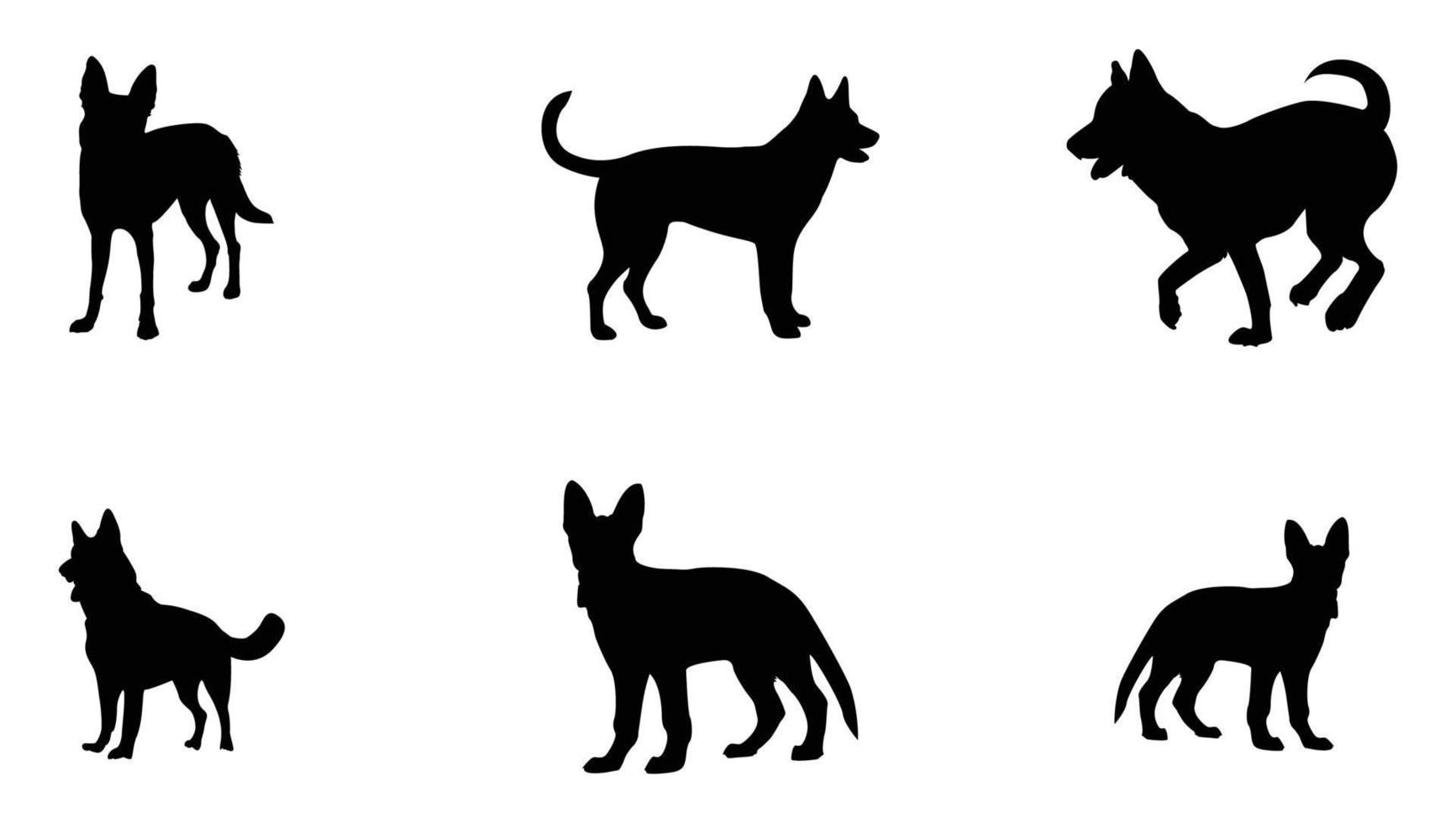 perros silueta gráfico conjunto vector libre